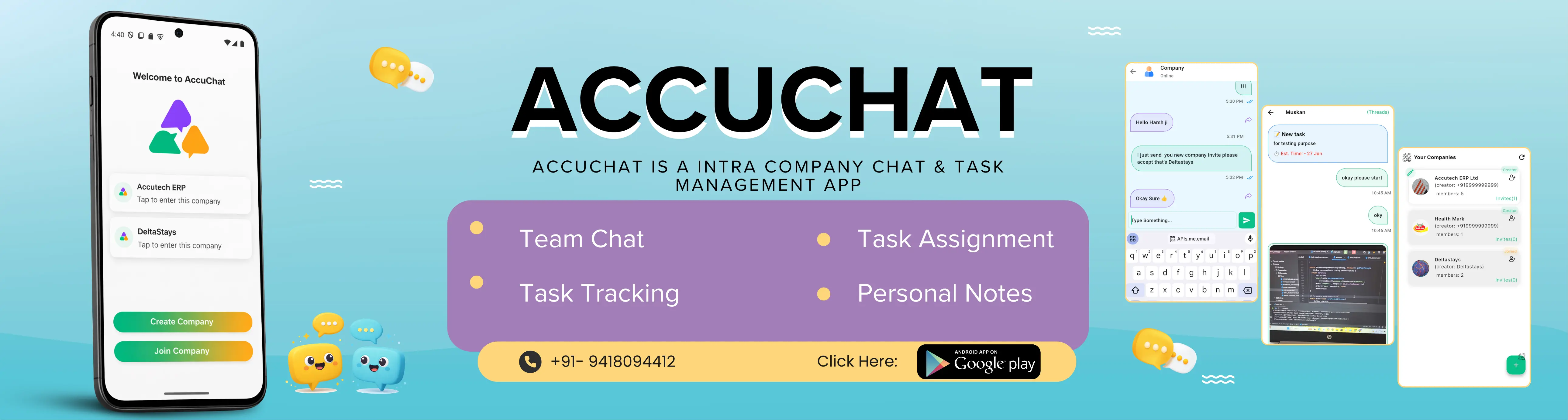 AccuChat Business Communication App Banner