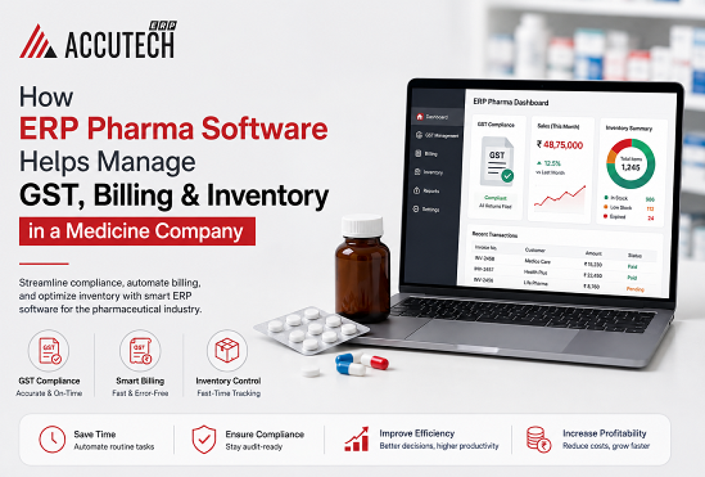 ERP Pharma Software for GST & Billing | Accutech ERP